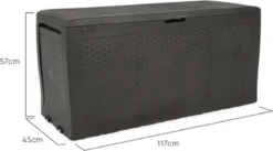 Keter Samoa Opbergbox - 270 L - 117x45x57 Cm - Grafiet -Tuinmeubelen 1200x667