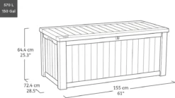 Keter Westwood Opbergbox - 570 L - 155x72.4x64.4 Cm - Grafiet -Tuinmeubelen 1200x673 2