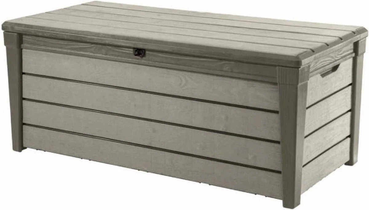 Keter Brushwood Opbergbox - Kussenbox - 455L - 145x69,7x60,3cm - Taupe 1 Keter Brushwood Opbergbox - Kussenbox - 455L - 145x69,7x60,3cm - Taupe