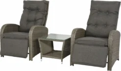 Loungeset Duoset Melia 2 Verstelbare Stoelen + Tafel - Balkonset -Tuinmeubelen 1200x703