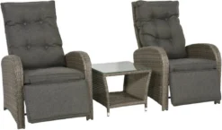 Loungeset Duoset Melia 2 Verstelbare Stoelen + Tafel - Balkonset