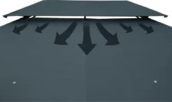 Casaria Paviljoen Topas 3x4m - UV-bescherming 50+ - Antraciet -Tuinmeubelen 1200x711