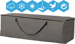 Opbergtas Voor Tuinmeubelkussens - 200 X 75 X 60 Cm (4 – 6 Lounge- Tuinkussens) - Grijs / Antraciet