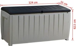 Keter Novel Opbergbox - 340L - 124x55x62.5cm - Grijs -Tuinmeubelen 1200x718 2