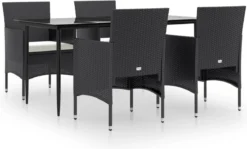 VidaXL 5-delige Tuinset Met Kussens Zwart -Tuinmeubelen 1200x723 1