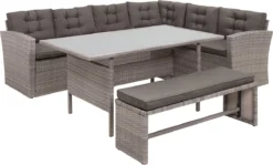 Beliani VITERBO - Loungeset Voor 8 - Grijs - PE Rotan -Tuinmeubelen 1200x723 2