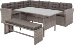 Beliani VITERBO - Loungeset Voor 8 - Grijs - PE Rotan -Tuinmeubelen 1200x723 3