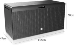 Prosperplast Opbergbox Met Deksel – Waterdicht Wielen 290 L -Antraciet -Tuinmeubelen 1200x732 1