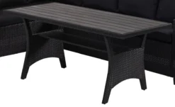 Rotan Loungeset Zwart 6 Pers Eettafel Kussens Weerbestendige Hoeklounge -Tuinmeubelen 1200x736