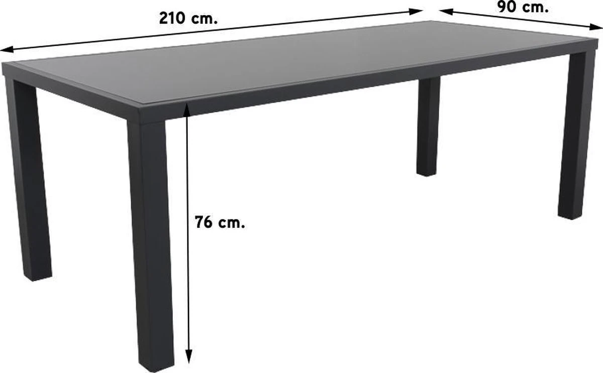 Alma Tuintafel Antraciet - 210 X 90 Cm. 9 Alma Tuintafel Antraciet - 210 X 90 Cm. - Afbeelding 9