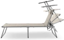 Blumfeldt Amalfi Ligstoel Tuin , Ligbed 70x37x200cm , Schuimrubberbekleding En Hoofdkussen , Rugleuning Verstelbaar Op 5 Standen , Zonnekap Voor Zonnebaden Zonder Verblind Te Worden -Tuinmeubelen 1200x750 1