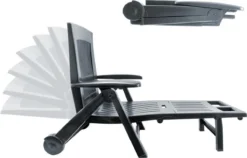 Casaria Ligstoel Zircone – Verstelbaar/Wielen Tot 120 Kg – Antraciet -Tuinmeubelen 1200x766