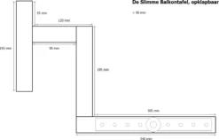 GoudmetHout Inklapbare Balkontafel - Balkonbar - Balkon Tafel - 99 Cm - Hout - Transparant Wash - Reling Smal -Tuinmeubelen 1200x767 1
