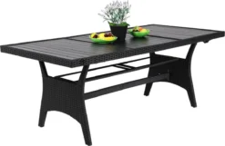 Casaria Polyrattan Tuintafel - WPC Tafelblad 190x90x74 Cm – Zwart -Tuinmeubelen 1200x783 10