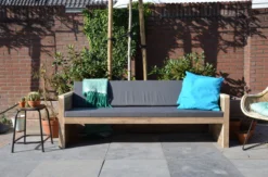 Wood4you - Tuinbank - Ameland - 'Doe Het Zelf' Bouwpakket Steigerhout 152Lx72Hx57D Cm - Incl Kussen -Tuinmeubelen 1200x794 6