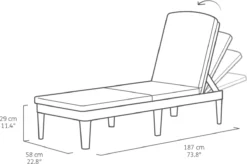 Allibert Jaipur Ligbed - 58x187,5x29 Cm - Grafiet -Tuinmeubelen 1200x796 3