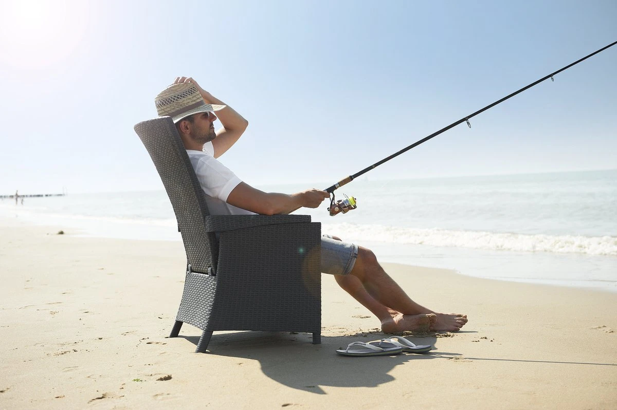 Allibert Vermont Verstelbare Tuinstoel - 64x68x107cm - Grafiet 8 Allibert Vermont Verstelbare Tuinstoel - 64x68x107cm - Grafiet - Afbeelding 8