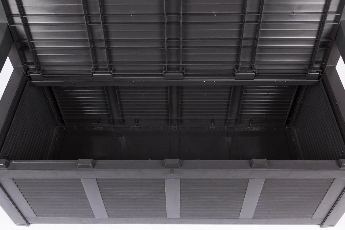 Merkloos Opbergbank Van Kunststof | 130 X 60 Cm | Antraciet 3 Merkloos Opbergbank Van Kunststof | 130 X 60 Cm | Antraciet - Afbeelding 3