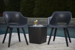 Allibert Akola Tuinstoelen - 2 Stuks -56,5x55x80cm - Donkergrijs -Tuinmeubelen 1200x800 160