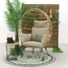 Lola Egg Relaxstoel - Natural Sand - Mand Stoel