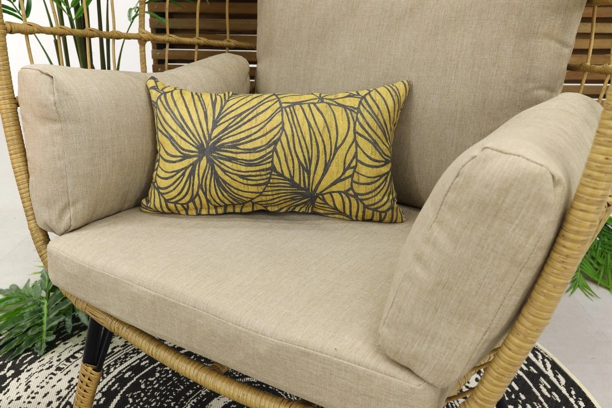 Lola Egg Relaxstoel - Natural Sand - Mand Stoel 20 Lola Egg Relaxstoel - Natural Sand - Mand Stoel - Afbeelding 20