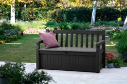 Keter Eden Garden Bench Opbergbank - 265L - 140x60x84cm - Zwart/Grijs -Tuinmeubelen 1200x800 218