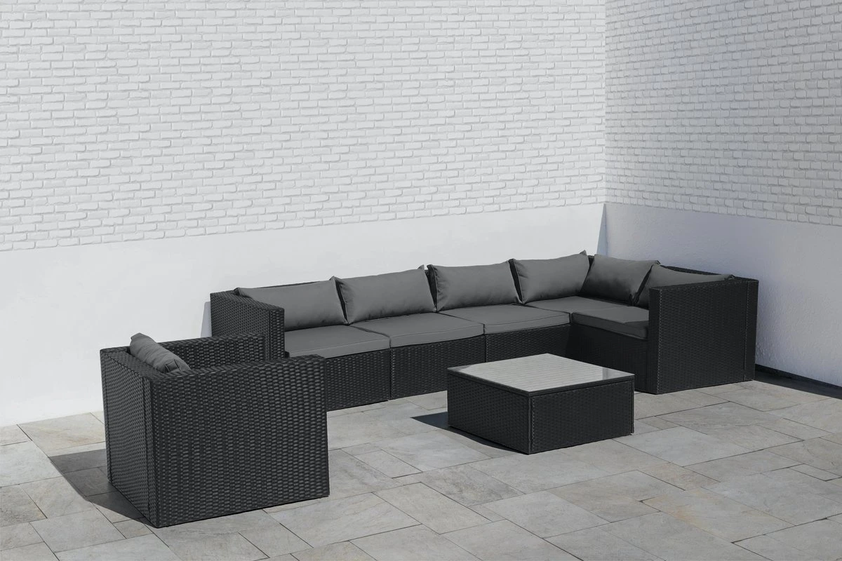Intimo Garden Levanzo Loungeset – Zwart - 5 Tot 6 Persoons 10 Intimo Garden Levanzo Loungeset – Zwart - 5 Tot 6 Persoons - Afbeelding 10