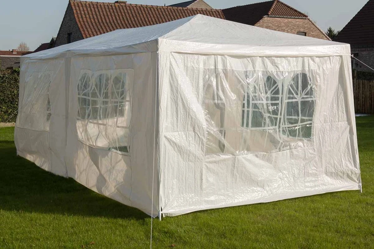 MaxxGarden Partytent - Paviljoen - 300 X 600 X 250 Cm - Met Zijwanden - Waterdicht Pro - 32mm Buizen – Wit 9 MaxxGarden Partytent - Paviljoen - 300 X 600 X 250 Cm - Met Zijwanden - Waterdicht Pro - 32mm Buizen – Wit - Afbeelding 9