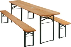 Casaria Tuinset Hout – 2 Banken 1Tafel Inklapbaar - 170x46x75cm -Tuinmeubelen 1200x803