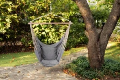 RENALUX Hangstoel Buiten En Binnen - Hangstoel Voor Binnen - Hangstoel Zonder Standaard - Hangstoel Cocoon - Gratis 2 Zachte Kussens - 150 KG - Grijs -Tuinmeubelen 1200x804