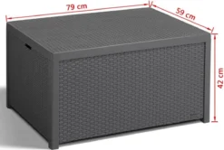 Allibert Arica Tuintafel - 79x59,5x42 Cm - Grafiet -Tuinmeubelen 1200x806