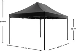 Easy Up 3x4,5m Zwart Luxe Partytent Opvouwbaar -Tuinmeubelen 1200x813