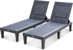 Set Van 2 Ligstoelen, PIA, Ligstoel Met Verschillende Standen, Van Kunststof, Zwart -Tuinmeubelen 1200x820 9