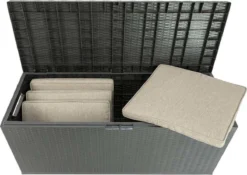 Verrijdbare Tuinkussen Opbergbox - Rattan Look - Zwart - 350 Liter -Tuinmeubelen 1200x850 3