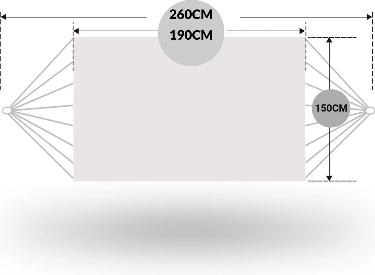 Dubbele Hangmat Rood - 1 Of 2 Persoons - Lig Oppervlak 190x150cm - Lengte 260cm 3 Dubbele Hangmat Rood - 1 Of 2 Persoons - Lig Oppervlak 190x150cm - Lengte 260cm - Afbeelding 3