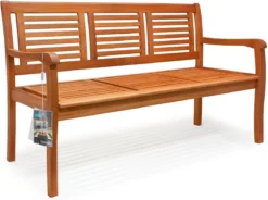 Casaria Tuinbank - FSC®-Gecertificeerd Eucalyptushout - 153cm Bruin -Tuinmeubelen 1200x893 6