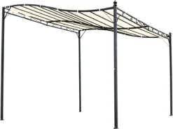 Outsunny Pergola Partytent Paviljoen Overkapping Tent Metaal Crème 297x297 Cm 84C-038 -Tuinmeubelen 1200x896