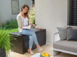 Opbergbox Tuin - Kussenbox Waterdicht - Bruin - Zitbox Kussenbox Voor Buiten - Voor Tuinmeubelen - Tuinkussens - Opberg Tuin - Kussenboxen - XL - Groot - 305 Liter -Tuinmeubelen 1200x898 2