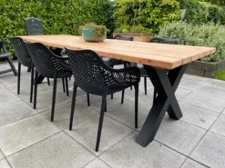 Tuintafel Douglas 300 Cm X 90 Cm | Stalen Poten | 8-10 Personen | DuuMaa -Tuinmeubelen 1200x899 12