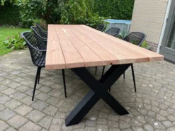 Tuintafel Douglas 300 Cm X 90 Cm | Stalen Poten | 8-10 Personen | DuuMaa -Tuinmeubelen 1200x899 13