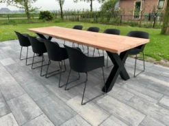 Tuintafel Douglas 300 Cm X 90 Cm | Stalen Poten | 8-10 Personen | DuuMaa -Tuinmeubelen 1200x899 14