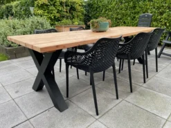 Tuintafel Douglas 220 Cm X 90 Cm | Stalen Poten | + Montage | Duurzame Eettafel | Onderhoudsarm 6-8 Personen | Geschaafd Hout | DuuMaa -Tuinmeubelen 1200x899 18