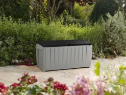 Keter Novel Opbergbox - 340L - 124x55x62.5cm - Grijs -Tuinmeubelen 1200x899 6