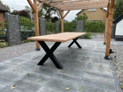 Tuintafel Douglas 300 Cm X 90 Cm | Stalen Poten | 8-10 Personen | DuuMaa -Tuinmeubelen 1200x899 9