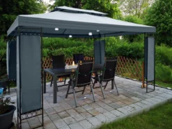 Casaria Paviljoen Lorca 3x3m - UV-bescherming 50+ Metaal - Antraciet -Tuinmeubelen 1200x900 7