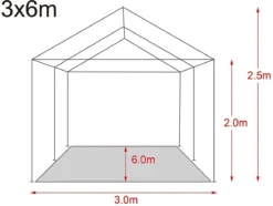 MaxxGarden Partytent - Paviljoen - 3x6m - Incl. Zijwanden - Waterdicht - Antraciet 8 MaxxGarden Partytent - Paviljoen - 3x6m - Incl. Zijwanden - Waterdicht - Antraciet -Tuinmeubelen 1200x902 2