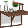 Relaxdays Balkontafel Inklapbaar - Klaptafel Balkon - Tafel Reling - Hangtafel Hout