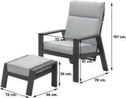 Garden Impressions Max Verstelbare Stoel + Voetenbank -Tuinmeubelen 1200x933 3