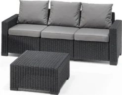 Allibert California Chaise Longue Loungeset - 3 A 4 Personen - Grafiet -Tuinmeubelen 1200x939 2