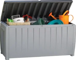 Keter Novel Opbergbox - 340L - 124x55x62.5cm - Grijs -Tuinmeubelen 1200x948 3